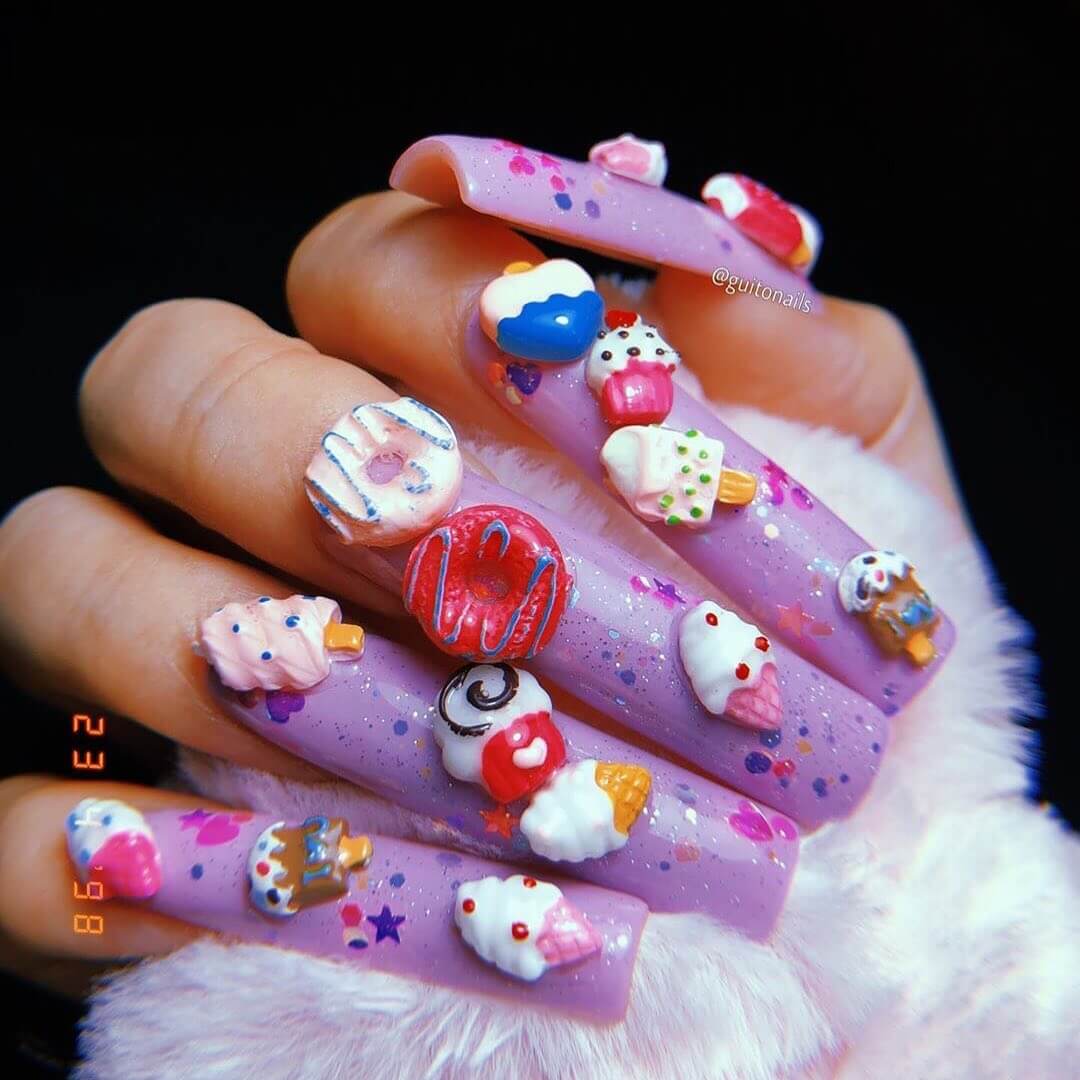 21 Cute Easy Ice Cream Nails Sparkling Boy Ideas