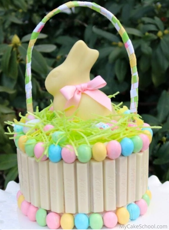 Kit Kat Easter Basket Cake Tutorial image