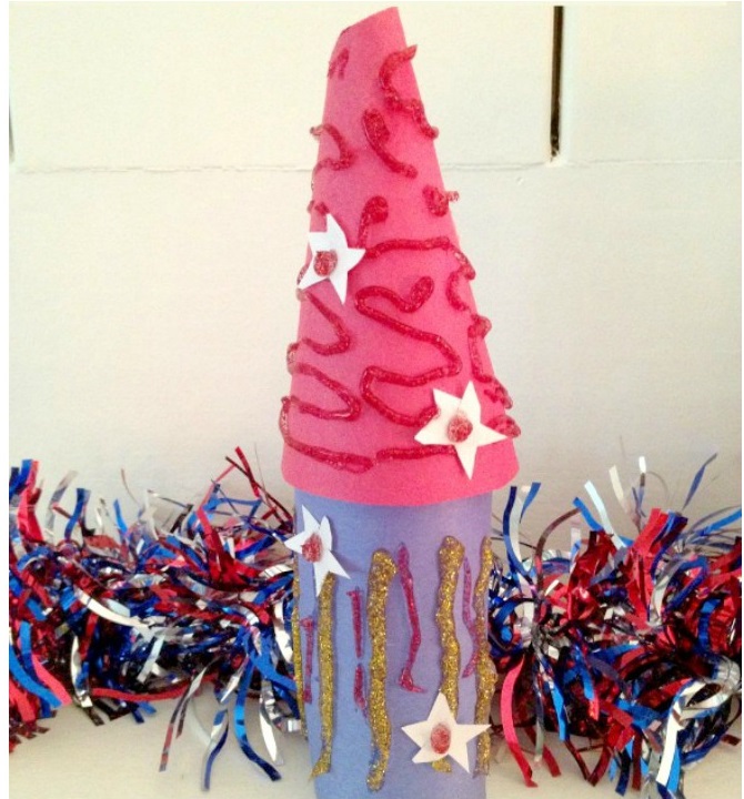 4th of July Craft for Kids Patriotic Paper Tube Rockets