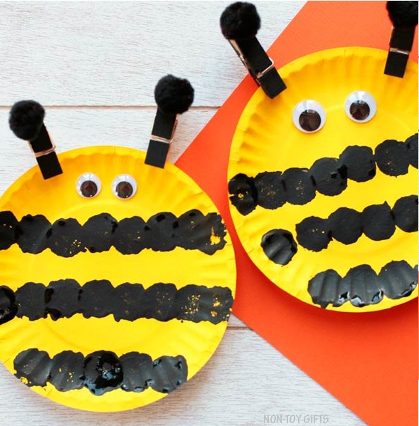 Paper plate bee craft Pinterest
