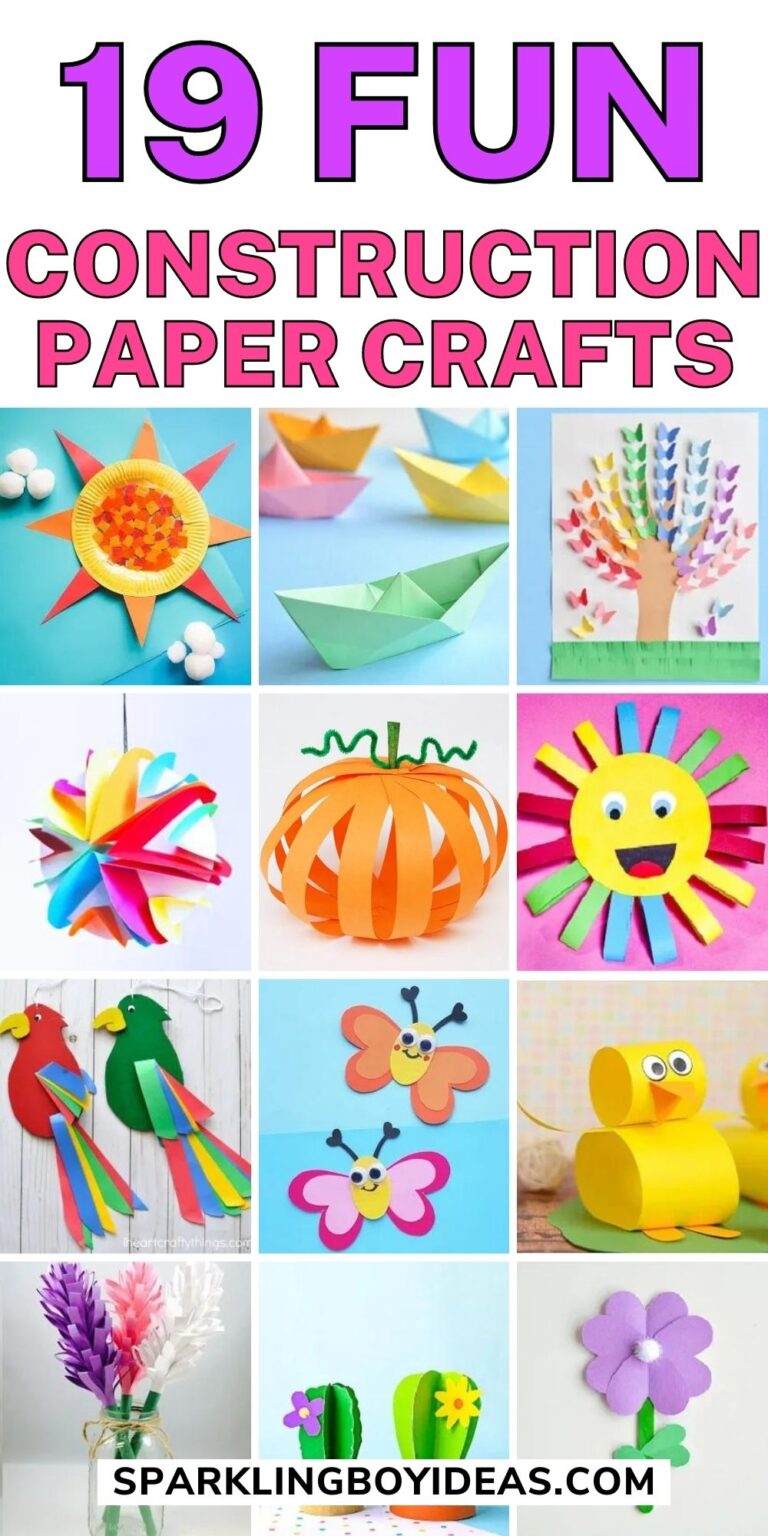 19 Fun Easy Construction Paper Crafts - Sparkling Boy Ideas