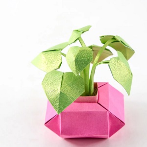 origami pot plant tutorial paper kawaii 03