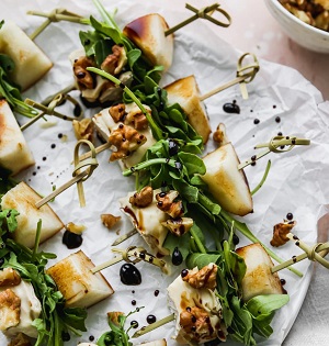 A platter of colorful and refreshing summer appetizers including cold appetizers, light summer appetizers, and fun summer appetizers.