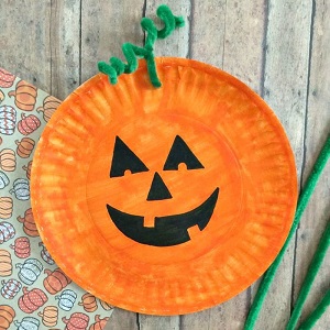 Easiest Paper Plate Pumpkin Craft1