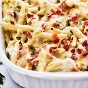 Chicken Bacon Ranch Baked Penne550