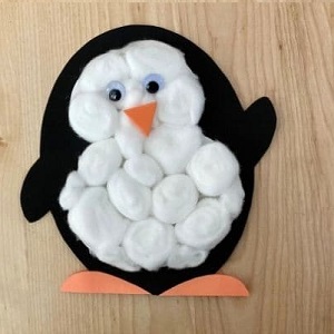 Cotton Ball Penguin Done