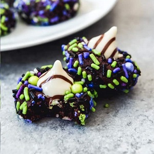 Halloween Chocolate Blossom Sprinkle Cookies 10