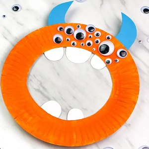 monster paper plate craft for preschool image