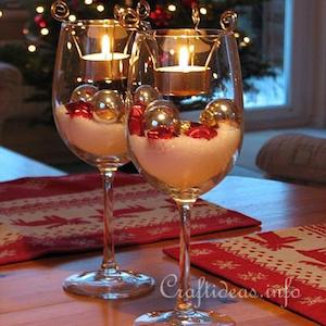 Christmas Table Decoration Tealight Candle Glasses