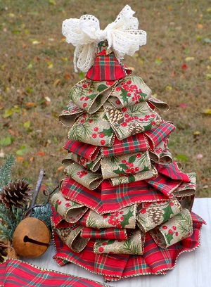 Dollar Tree DIY Funnel Ribbon Christmas Tree Tutorial One Savvy Mom onesavvymom blog NYC 3