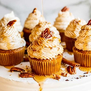 Pumpkin Cupcakes with Maple Pecan Frosting 8 e1572107500689