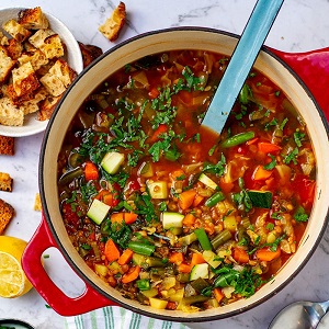 instant pot low calorie soup vegetables lentils 4
