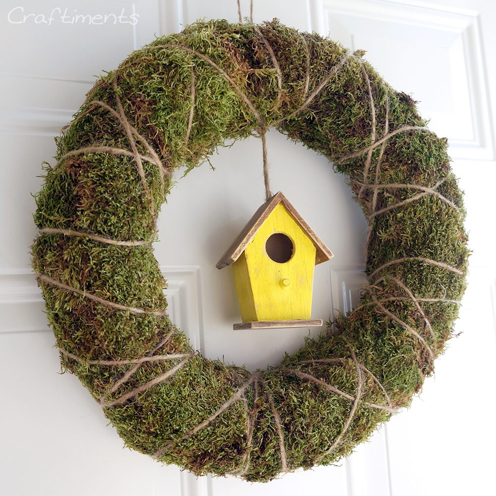 CraftimentsMossTwineBirdhouseSpringWreath2 6042322