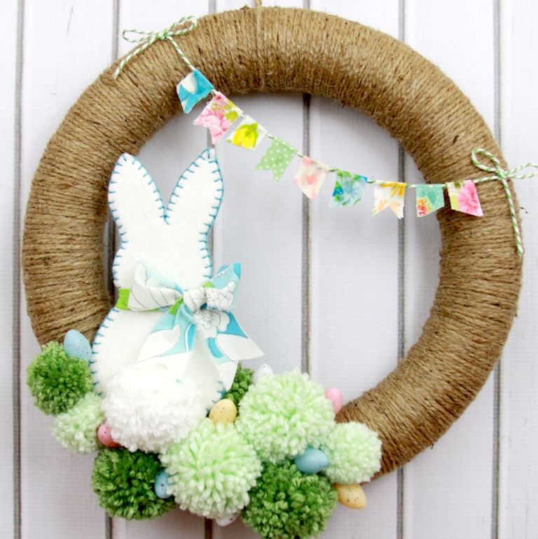 easter wreaths pom pom bunny 1582662843