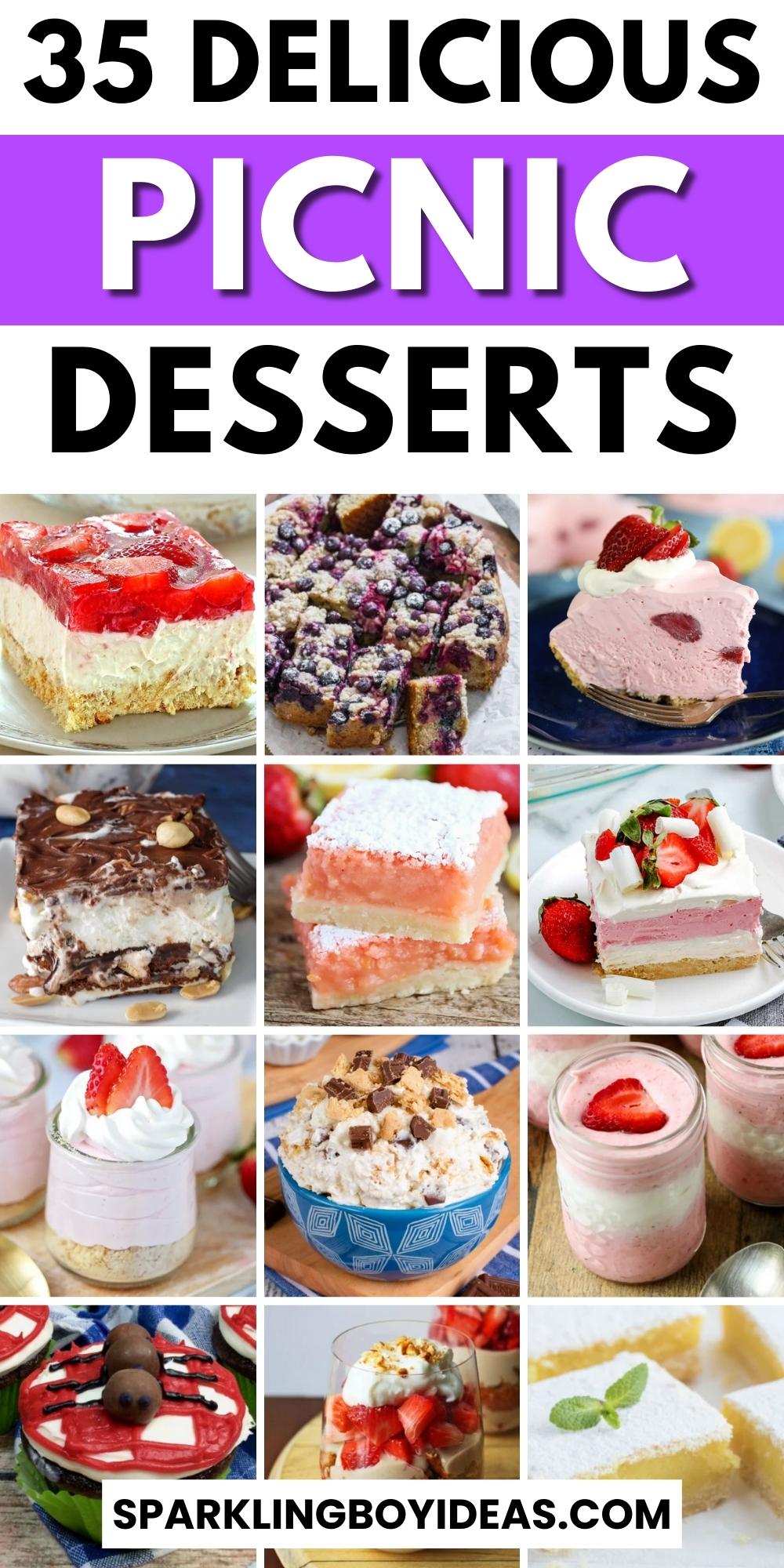 35 Easy Picnic Desserts - Sparkling Boy Ideas