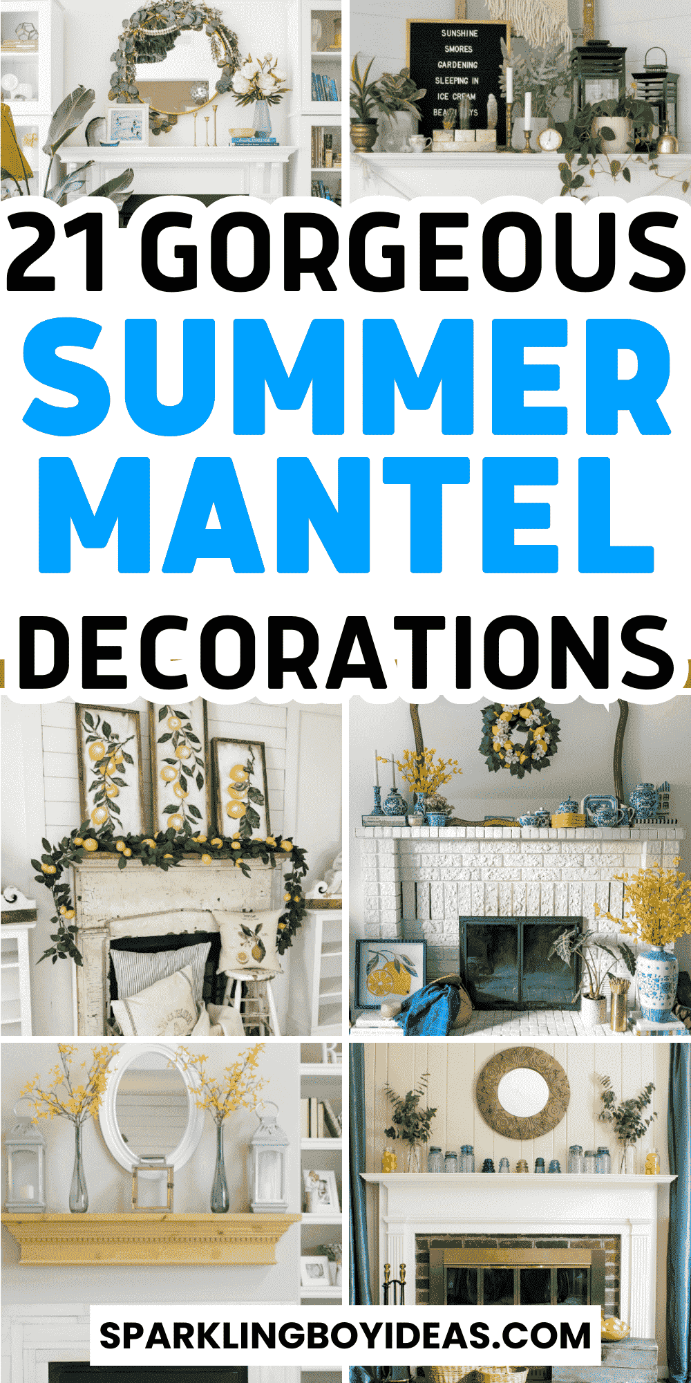 21 Best Summer Mantle Decor - Sparkling Boy Ideas