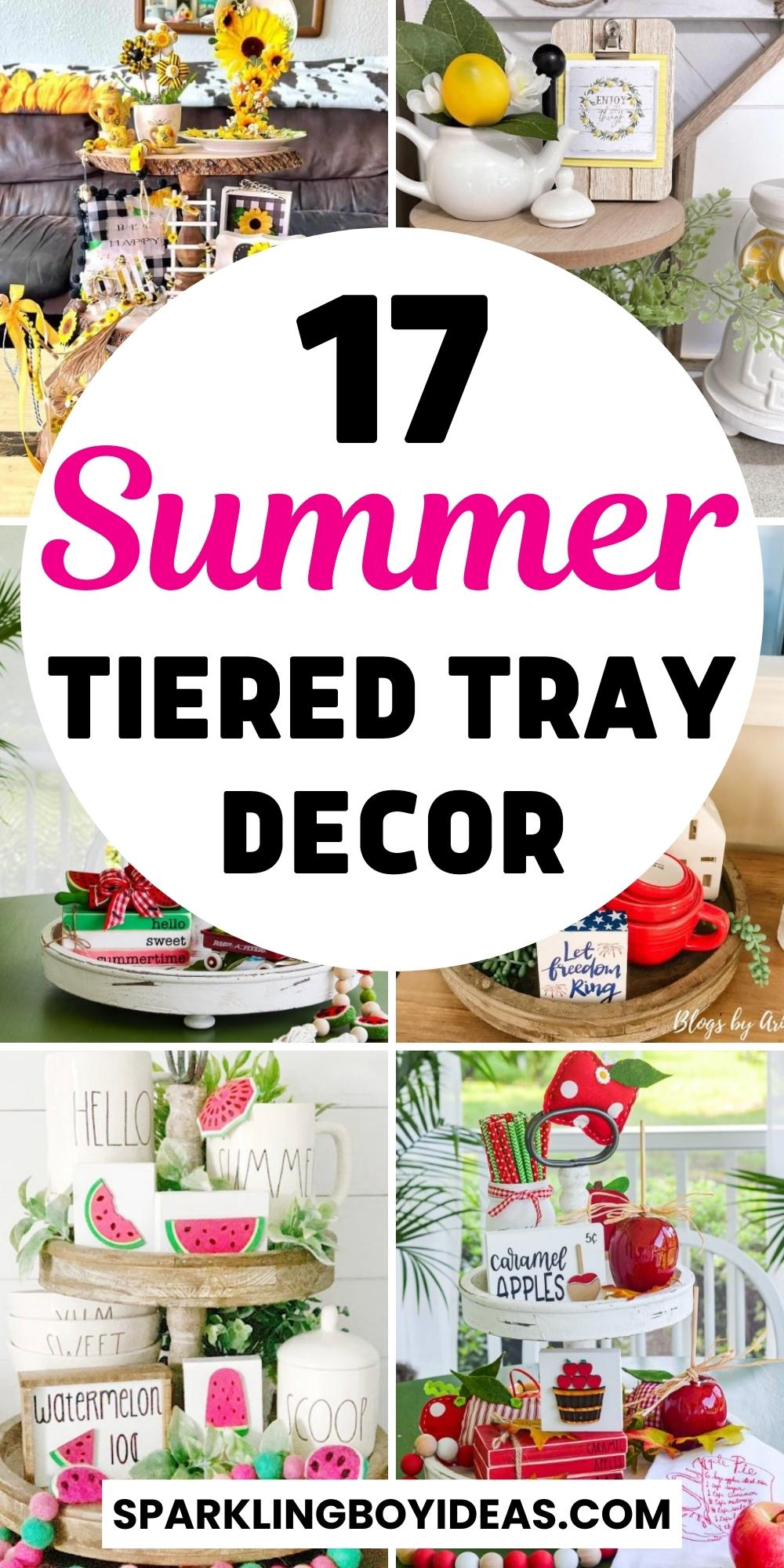 17 Best DIY Summer Tiered Tray Decor - Sparkling Boy Ideas