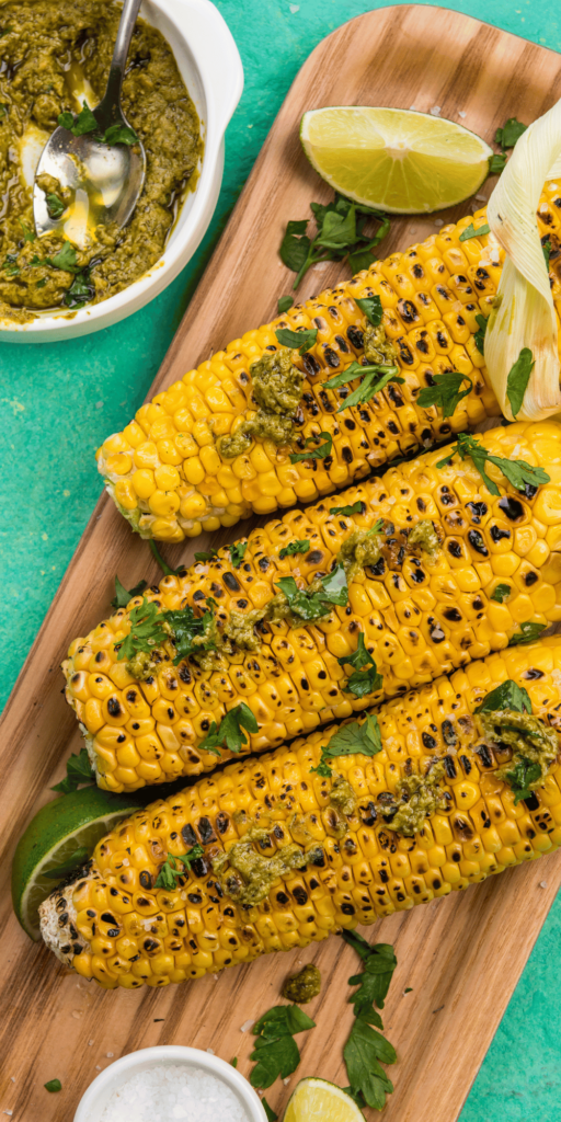 Grilled Corn On The Cob With Herb Butter - summer recipes, summer dinner recipes, summer meals, summer side dishes