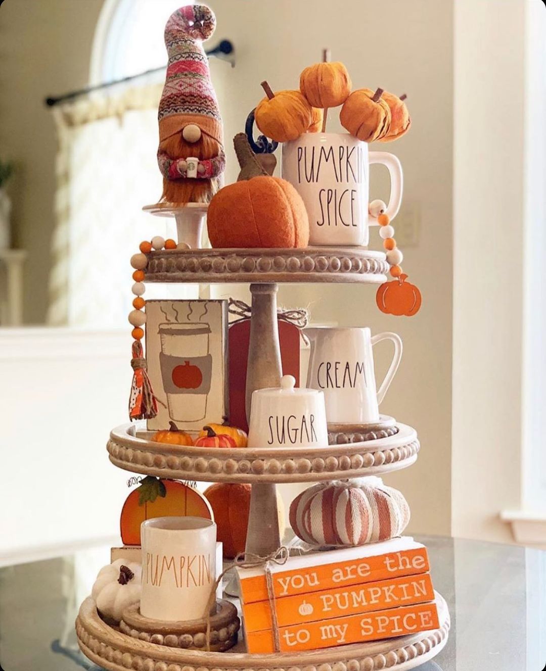 15 Best Fall Tiered Tray Decor - Sparkling Boy Ideas