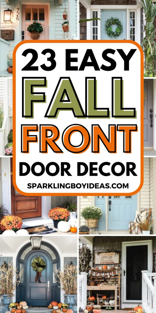 simple easy DIY fall front door decorating ideas for the home