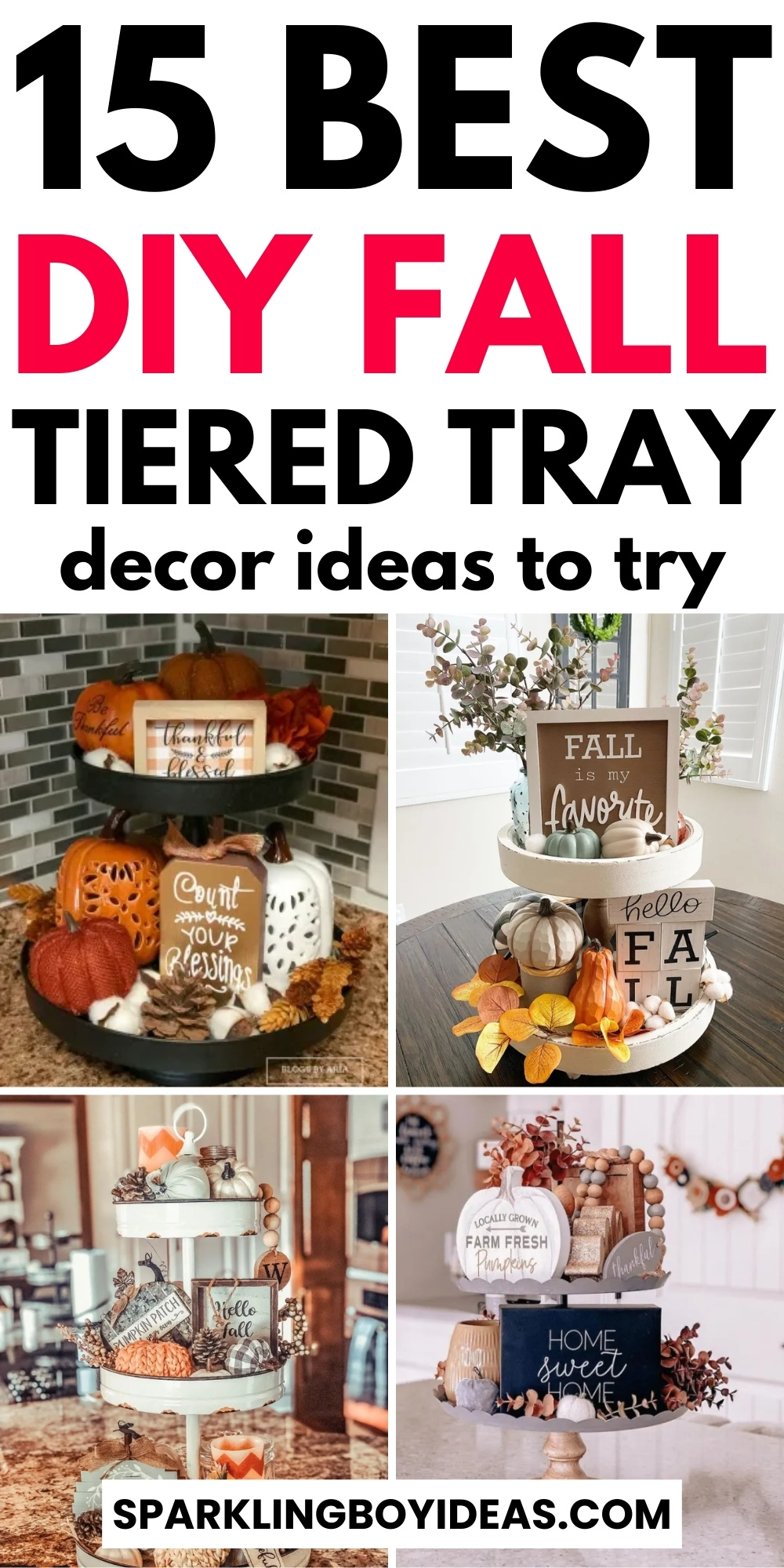 15 Best Fall Tiered Tray Decor - Sparkling Boy Ideas