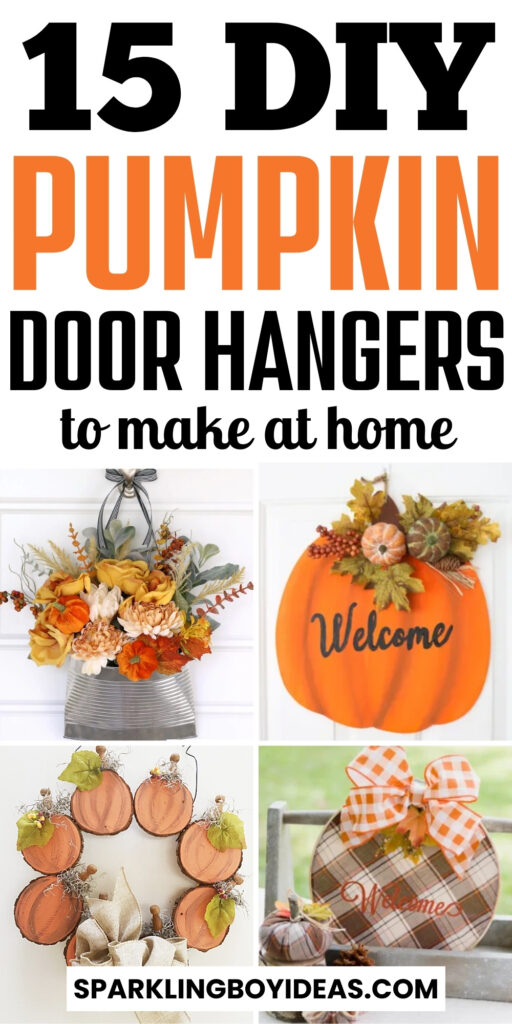 diy dollar tree fall pumpkin door hangers