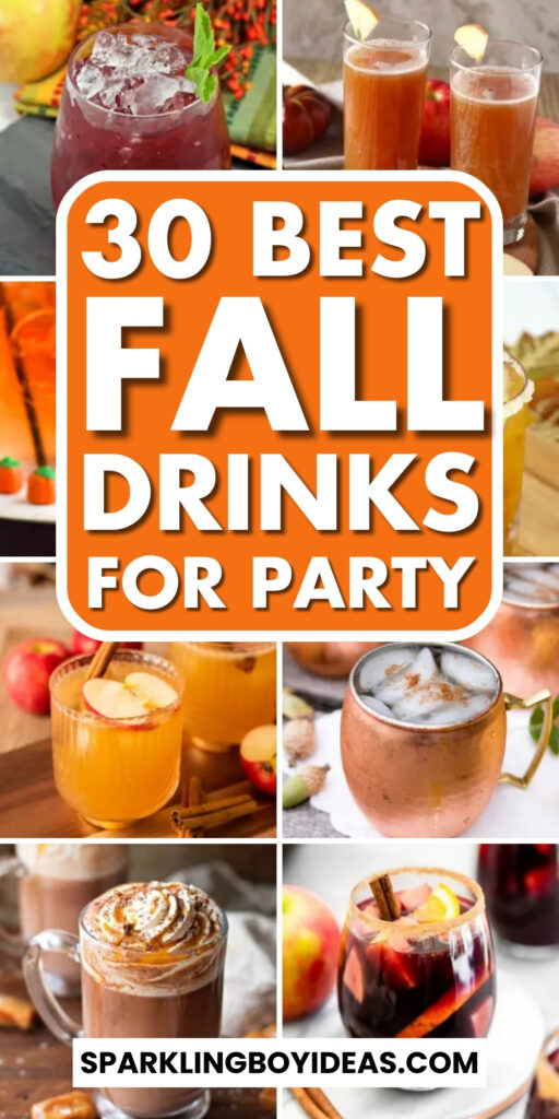 easy aesthetic alcoholic and nonalcoholic fall drinks for party for a crowd