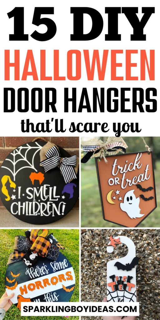 hocus pocus cute scary DIY Halloween door hangers