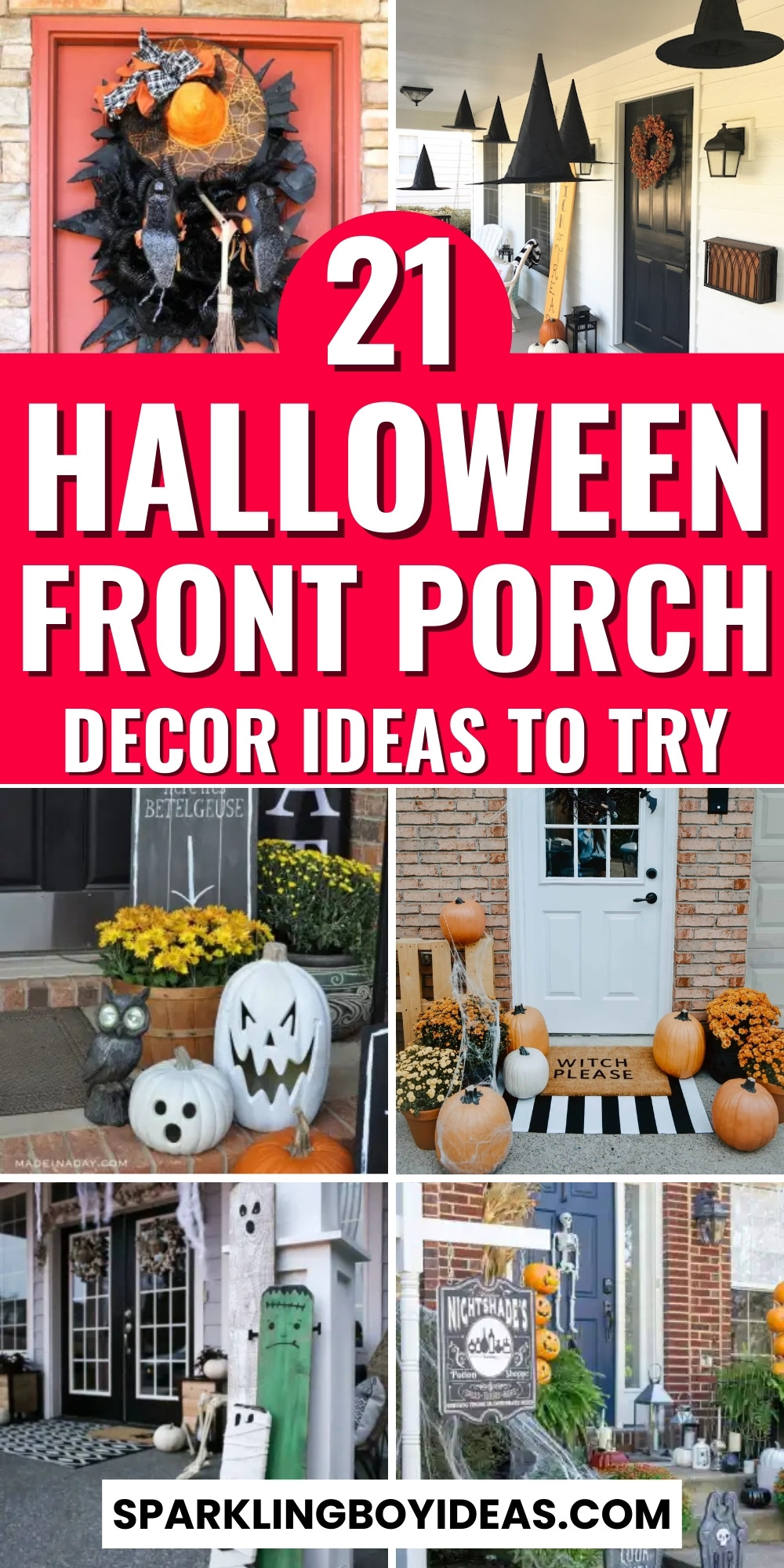 21 Cute Halloween Front Porch Decor - Sparkling Boy Ideas