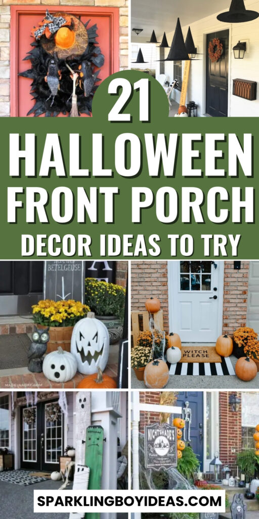 easy diy spooky scary Halloween front porch decorating ideas