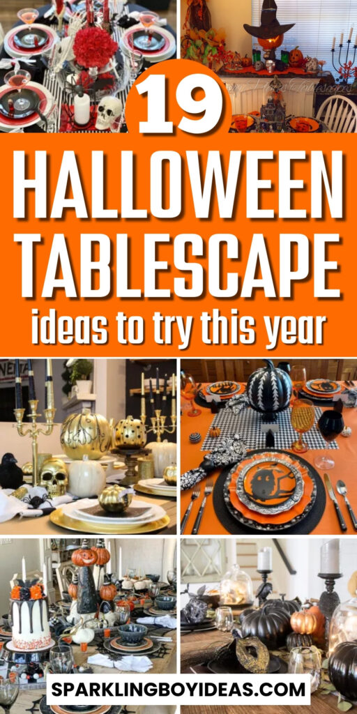 black and white glam gothic classy spooky elegant halloween tablescape ideas