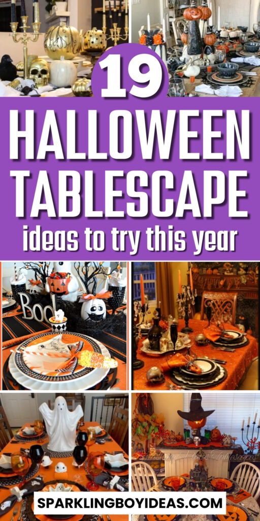 black and white glam gothic classy spooky elegant halloween tablescape ideas