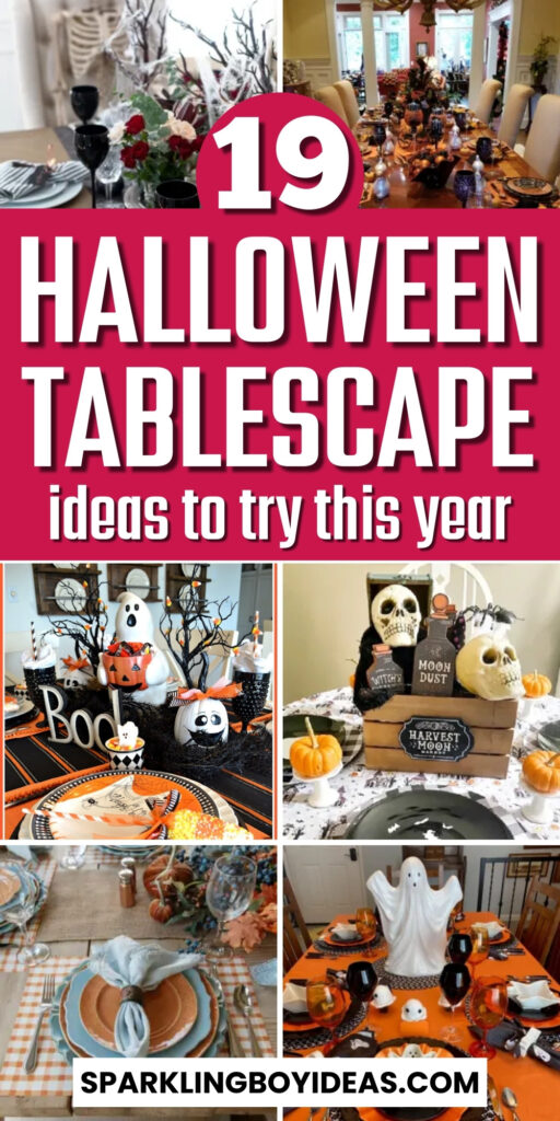 black and white glam gothic classy spooky elegant halloween tablescape ideas