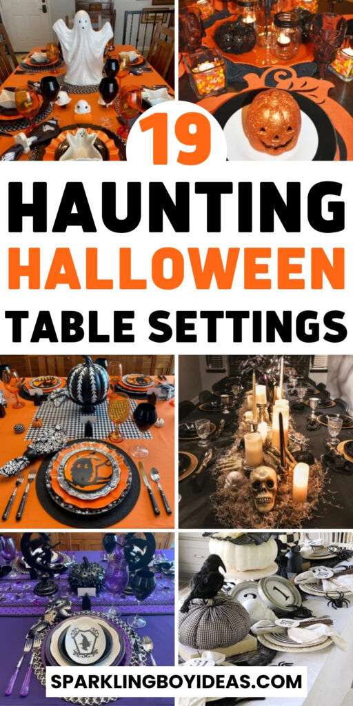 simple spooky gothic elegant Halloween table settings ideas