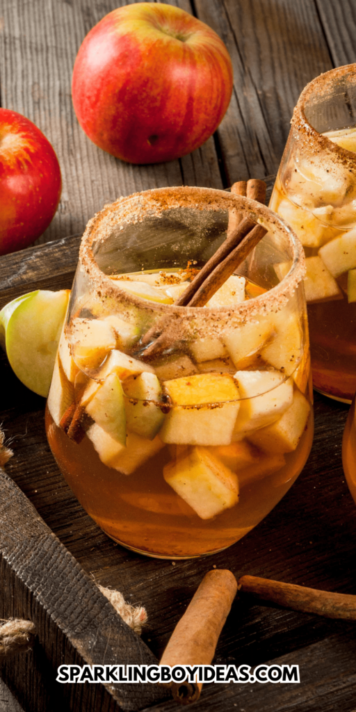 Warm apple sangria, apple cider