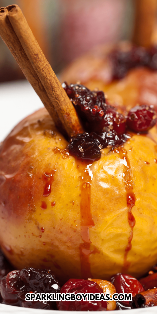 baked apples with cinnamon and honey perfect for Christmas desserts or thanksgiving desserts