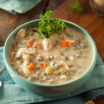 Easy slow cooker creamy crockpot chicken and wild rice soup recipe chicken soup recipes fall soup recipes winter soup recipes fall recipe winter recipe dinner recipes weeknight dinners wild rice soup