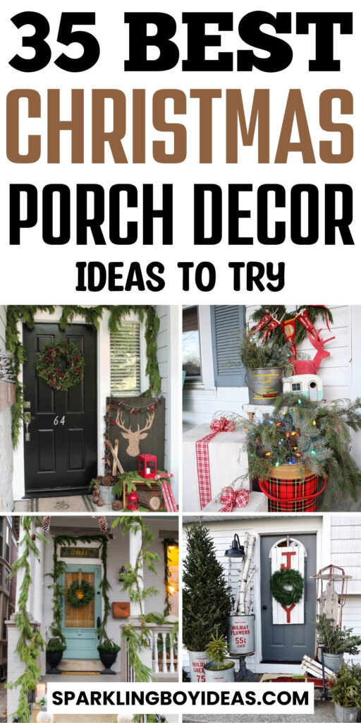 rustic modern outdoor christmas porch decorating ideas