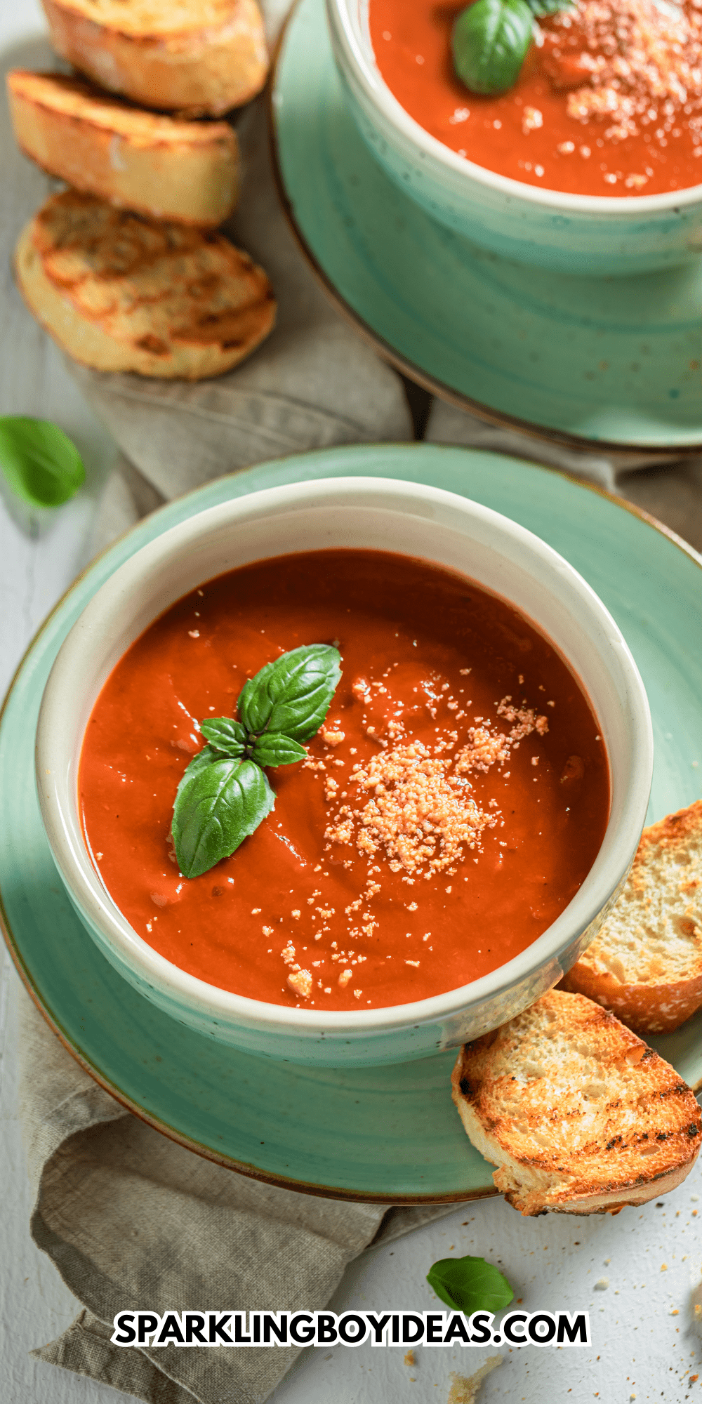 Creamy Tomato Basil Soup - Sparkling Boy Ideas