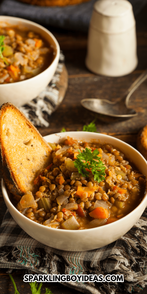 best healthy vegan easy slow cooker crockpot lentil soup recipe brown lentil soup recipe