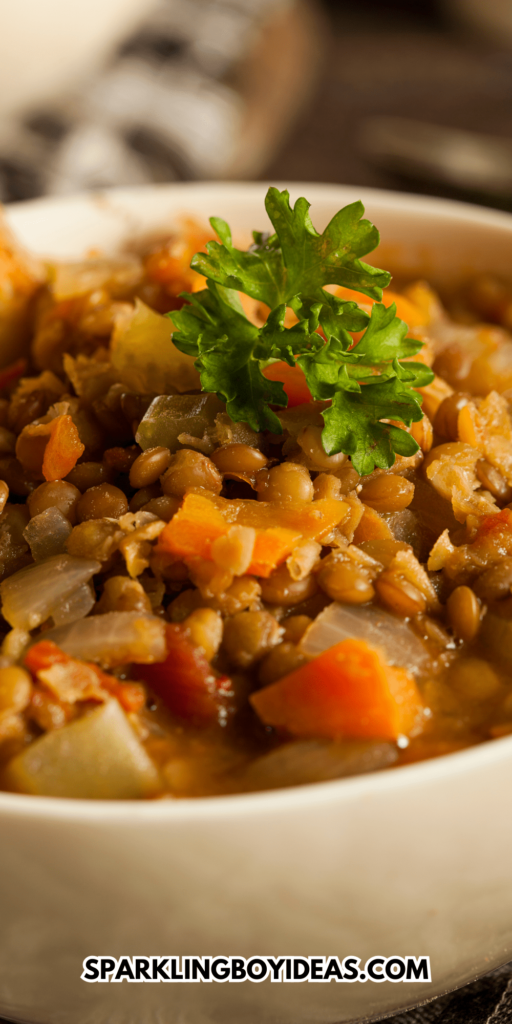 best healthy vegan easy slow cooker crockpot lentil soup recipe brown lentil soup recipe