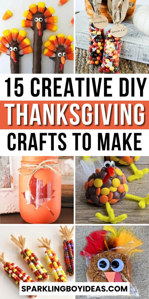 fun easy diy thanksgiving crafts  for kids and adults