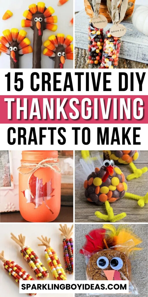 fun easy diy thanksgiving crafts  for kids and adults