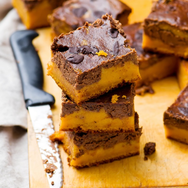 Chocolate Swirl Pumpkin Bars - Sparkling Boy Ideas