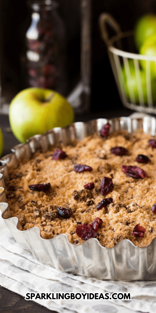 easy cranberry apple crumble with oats is a perfect fall and Thanksgiving dessert