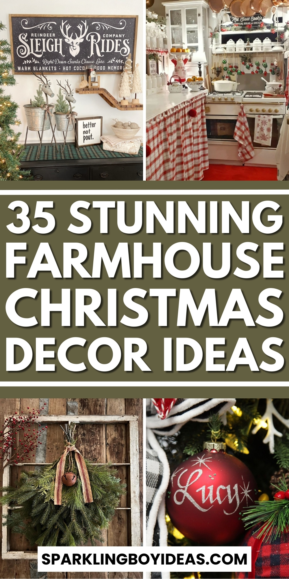 35 Best Farmhouse Christmas Decor - Sparkling Boy Ideas