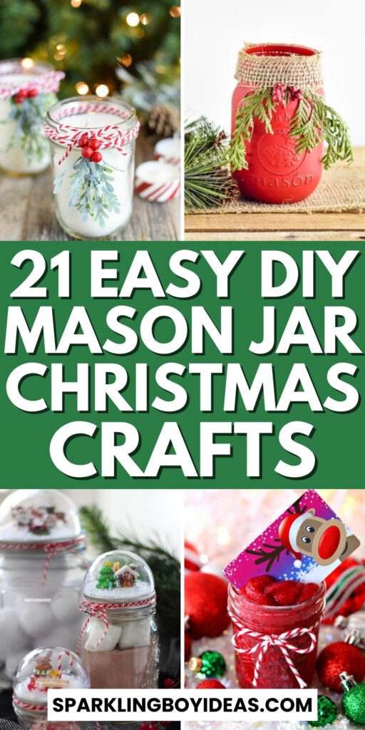 small easy diy mason jar christmas crafts for holiday decorations