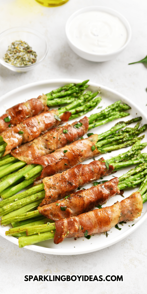 easy bacon wrapped asparagus in oven is a perfect holiday appetizer or side dish 