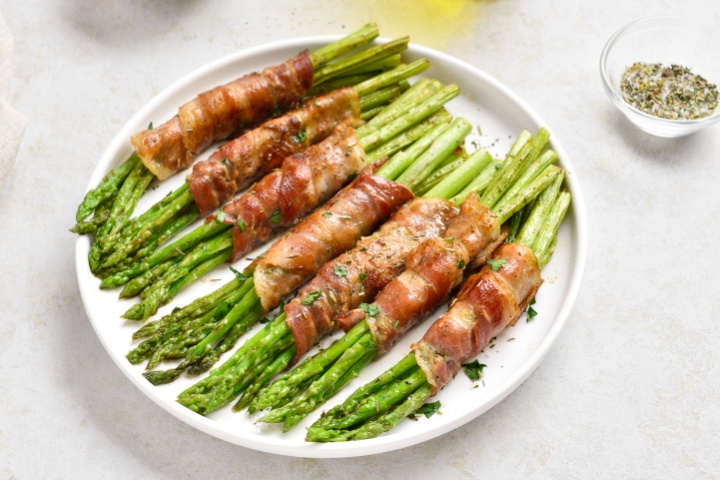 Oven Baked Bacon Wrapped Asparagus