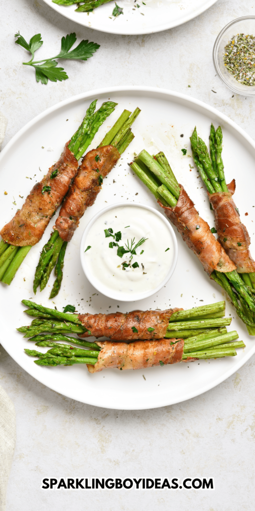 easy bacon wrapped asparagus in oven is a perfect holiday appetizer or side dish 